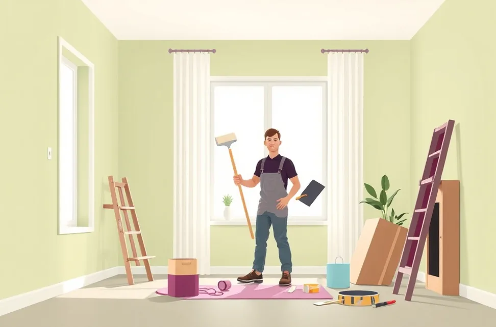 Intérieur rénové après travaux de peinture à Saint-Genis-Laval