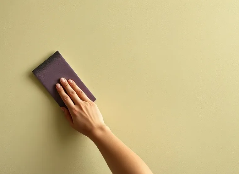 Application d'un enduit décoratif à la lisseuse sur un mur