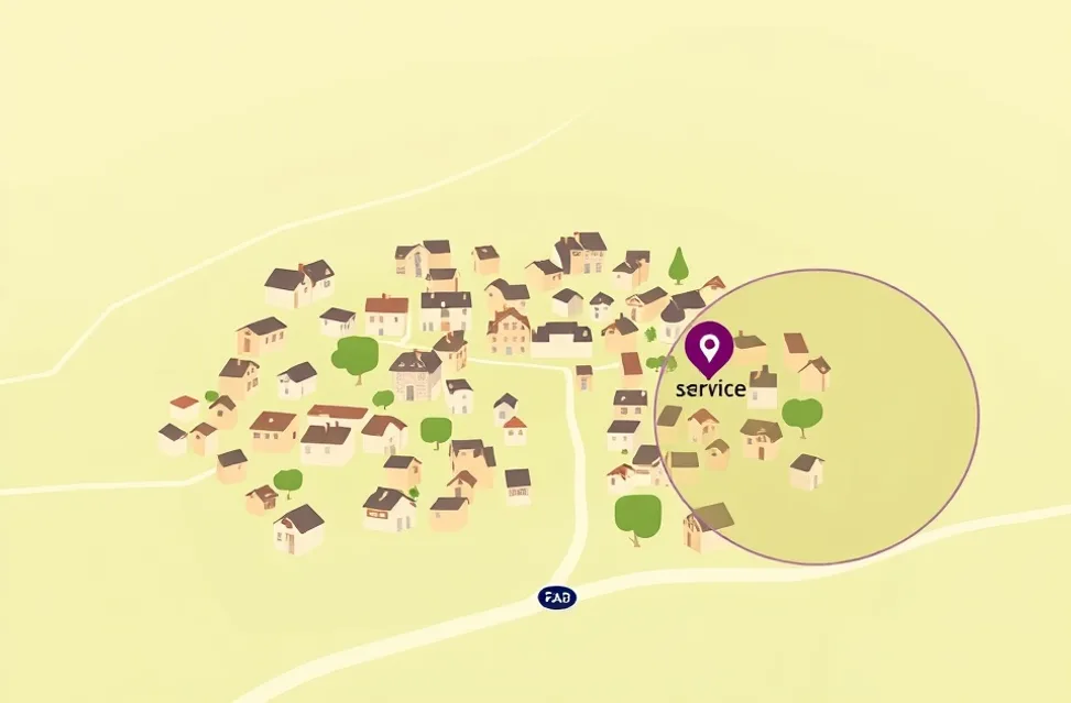 Carte du secteur d'intervention autour de Saint-Genis-Laval (69230)